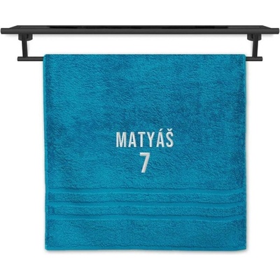 Povlečení Plus osuška pro sportovce se jménem 70 x 140 cm azurová