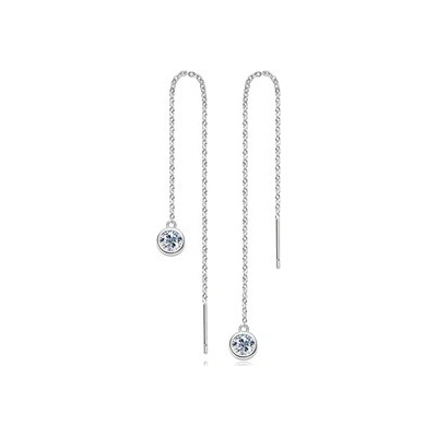 Nubis stříbrné provlékací náušnice s moissanity MN132