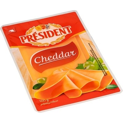 Président Cheddar plátky 100 g