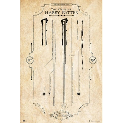 Plagát, Obraz - Harry Potter - The Wand, 61 × 91.5 cm