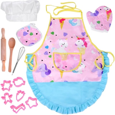 Inlea4Fun Detská kuchynská zástera s príslušenstvom 13 prvkov KITCHEN SET
