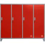 Carmen Метален шкаф Carmen CR-1604-4 JZ - сив / червен (3580176_3) - xmall
