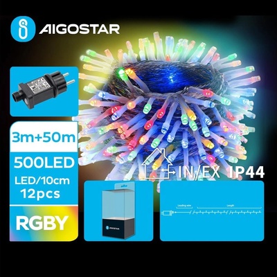 Aigostar LED Vonkajšia vianočná reťaz 500xLED 8 funkcií 53m IP44 multicolor AI0493