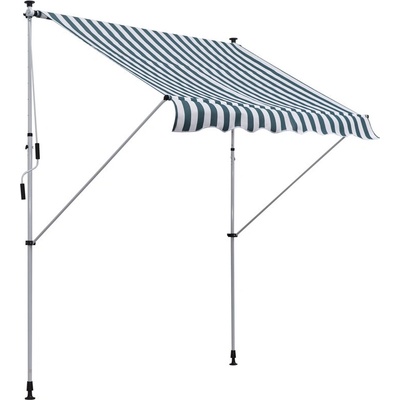 Goleto Teleskopická markýza 200 x 150 cm zelená/bílá