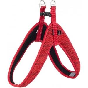 Rogz Fast Fit Large - Модерен регулируем нагръдник с подплата за кучета, 20 мм/63 см. - червен