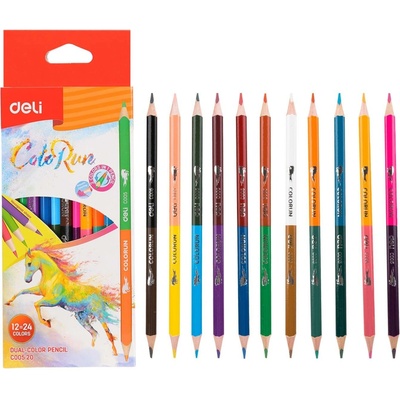 Deli Group Co Ltd trojhranné pastelky ColoRun 2v1 24 barev EC00520 661548