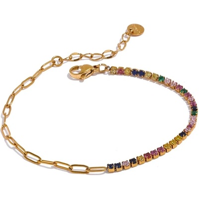 Grace Jewellery Elegantní náramek se zirkony chirurgická ocel BN-10-1306A-1 Barevná/více barev