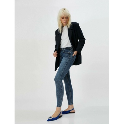 Koton High Waist Jeans Skinny Leg Carmen Jeans modrá