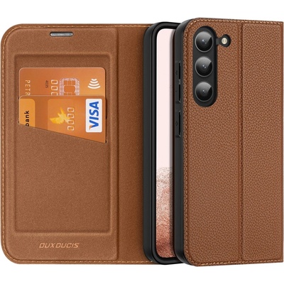 Dux Ducis Калъф с отделение за карти Dux Ducis Skin X2 за Samsung Galaxy S23 Plus, със стойка, кафяв (6934913031445)