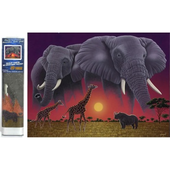 Norimpex - Puzzle Diamant painting: Elephants on the savannah 30x40 cm - 1 - 39 piese