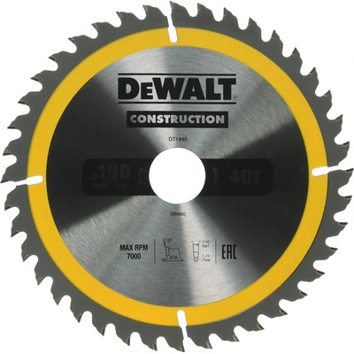 DeWALT DT1945 Pilový kotouč 190 x 30mm, 40 zubů – Zboží Dáma