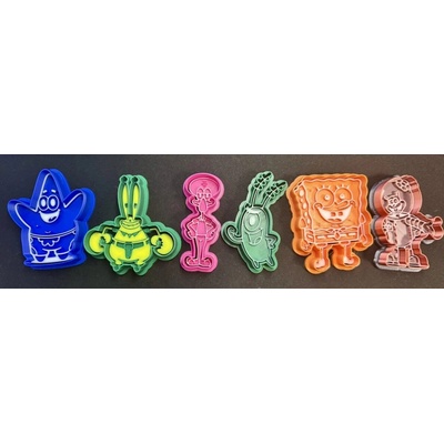 Vykrajovátka a razítka Spongebob v kalhotách – 3D tisk z PLA Verze: Sada – Zbozi.Blesk.cz