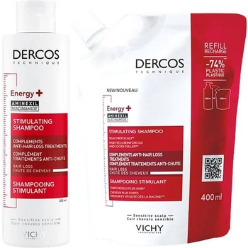 Vichy Dercos Комплект Energy+ - Стимулиращ шампоан и Пълнител, 200 + 400 ml