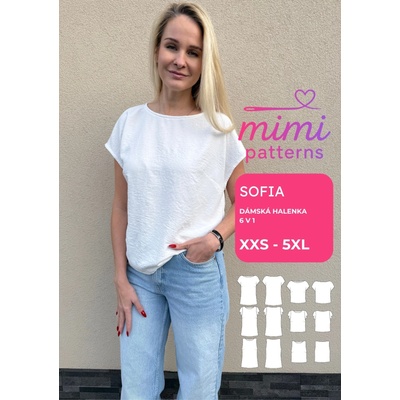 Dámský střih na halenku Sofia 6v1, el. formát | MIMI patterns - síť XXS - 5XL (A4) domácí tisk – Hledejceny.cz