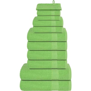 vidaXL Комплект кърпи FROGN от 12 части, ябълково зелени, 360 г/м2 (137110)