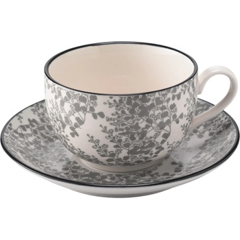 Zafferano Чаша за чай Tue с чинийка 270 мл сива (TU01114)