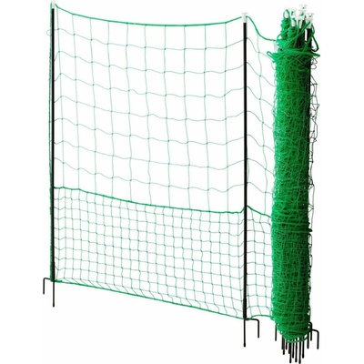 Nevodivá zelená ohradová sieť s bránou pre hydinu, dĺžka 50 m, výška 112 cm