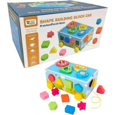 Armtoys БЕБЕШКИ ДЪРВЕН СОРТЕР С ВЪЖЕ ЗА ДЪРПАНЕ И КОЛЕЛЦА