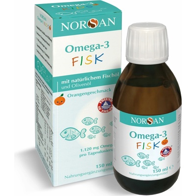 Norsan Omega-3 Rybí olej pre deti s pomarančovou príchuťou 150 ml