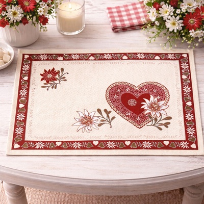 Evenit Prestieranie so srdiečkom gobelínové 041C Bavlna/polyester 30x40cm