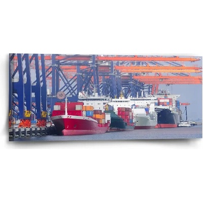 Sablio Obraz Lode v prístave - 110x50 cm