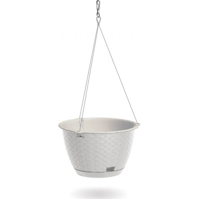 PROSPERPLAST Kvetináč závesný RATOLLA ROUND W biely 24,3 cm