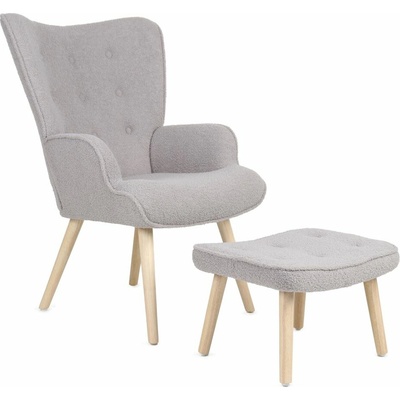 Autronic Paris II + taburet masiv látka šedá