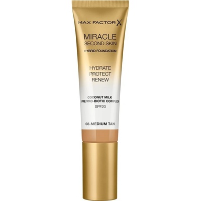 Max Factor Miracle Second Skin hydratační krémový make-up SPF20 08 Medium Tan 30 ml