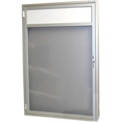 Expoint Závesná vitrína s úzkym profilom s informačným prúžkom 1 x B2 , 630 x 1020 x 69 mm