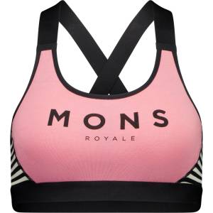 Mons Royale Дамски спортен сутиен Mons Royale Women's Stella X-Back Bra Sports bra - Flamingo / Mr Stripe (115-1403-1714)