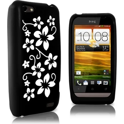 HTC One V Flora Силиконов Калъф Черен + Протектор