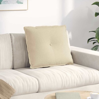 vidaXL Възглавница за гръб Крем 60 x 19 x 50 см текстил (42014665)