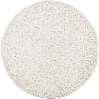 Шаги килим с дълъг косъм, модерен, кремав, o 200 см