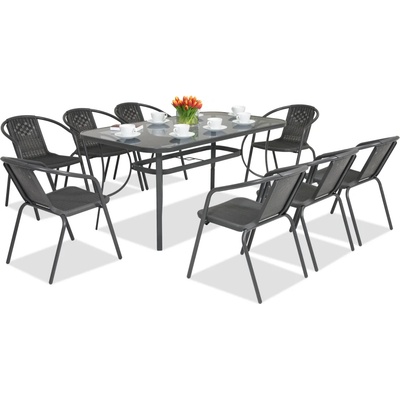 Garden Point Метални мебели за градина Modena/ Bergamo за 8 души Garden Point антрацит (GAP392-8)