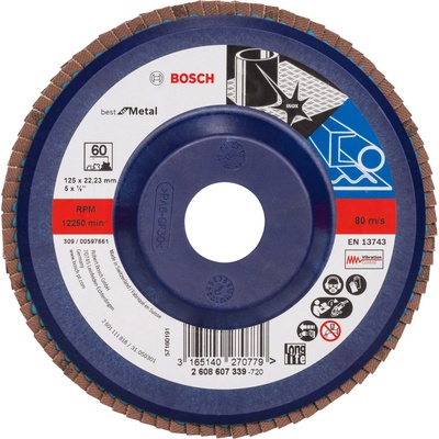 Bosch Lamelový brusný kotouč X571 Best for Metal 125 mm, 22,23 mm, 60 2608607339