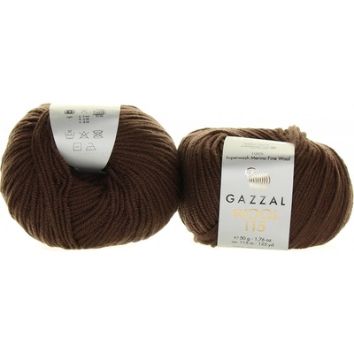 Gazzal Wool 115 3313 tmavě hnědá
