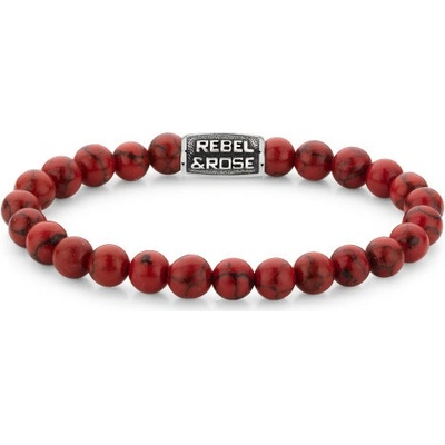 Rebel & Rose dámský náramek Red Delight Vintage 8 mm RR-80099-V-L