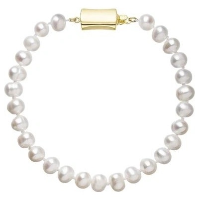 Pavona perlový náramek z říčních perel se zapínáním ze 14 karátového zlata 923001.1/9267A bílý
