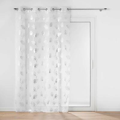 Záclona v bielej a striebornej farbe 140x280 cm Edelia – douceur d'intérieur