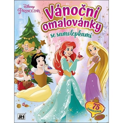 Princezny Vánoční omalovánky se samolepkami
