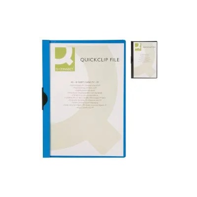 Q-CONNECT Папка с метален клип и прозрачно лице 30 листа