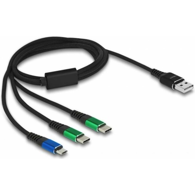 Delock 87882 USB USB 2.0 USB-A zástrčka USB-C ® zástrčka USB-C ® zástrčka USB Micro-B zástrčka 1m černý