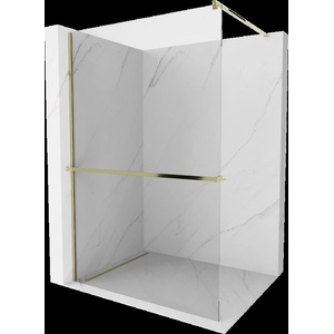 Mexen Kioto+ душ стена с рафт Walk-in 105 x 200 см, прозрачна, златна - 800-105-121-50-00 (800-105-121-50-00)