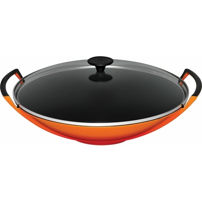 Le Creuset 25304360900460 Wok Tradition Collection so sklenenou pokrievkou 36 cm ohnivo oranžový