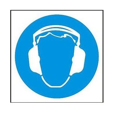 Symbol chrániče sluchu 148x148mm - samolepka