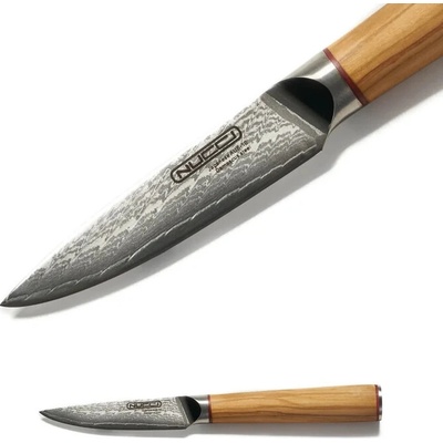 NUCCI Petty 8 cm - univerzálny kuchynský damaškový nôž s rukoväťou z olivového dreva CLASSE ITALY