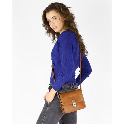Mazzini Marco Florence bag prémiová štvorcová kožená taška camel L250a