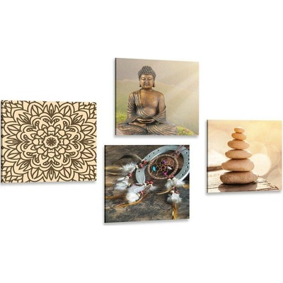 Set obrazů harmonický Buddha - 4x 40x40