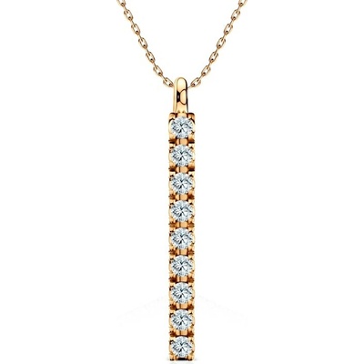 Savicki Náhrdelník žlté zlato, laboratórne diamanty SYL-N04-BR-012-LAB-Z