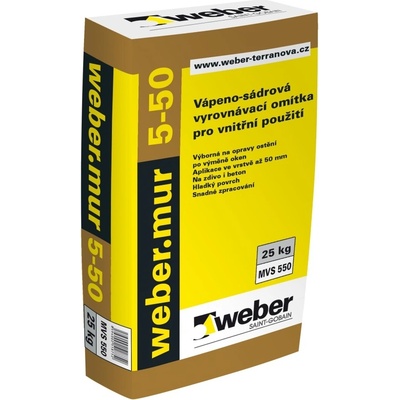 Weber webermur 5-50 vápenosádrová 25 kg - MVS 550 25